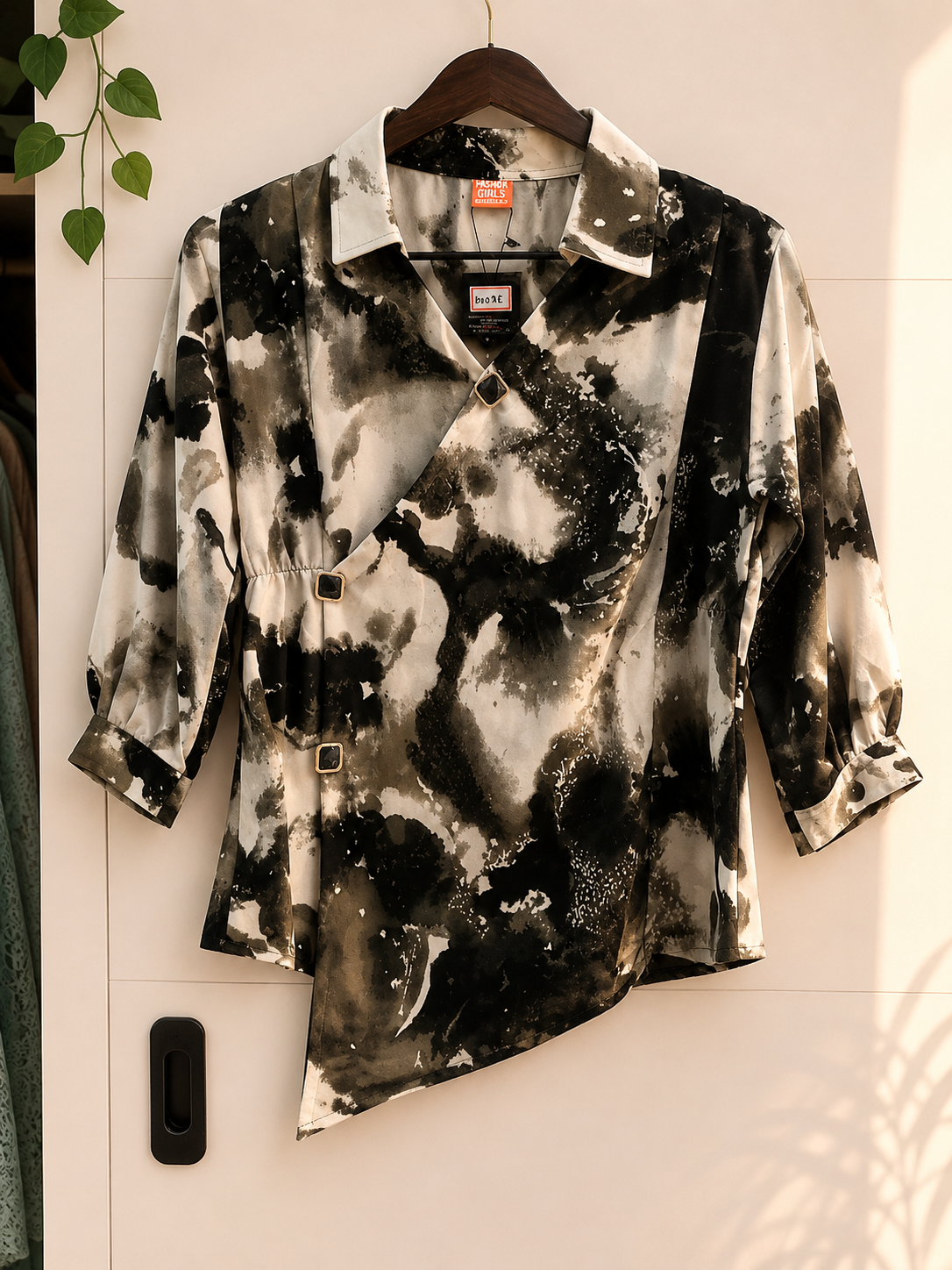file_000000004f3c821193069c893ecf7b3e Abstract noir wrap top - Image 1